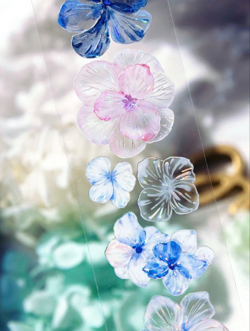 TimeGrid《蓝雾花屿》海外マスキングテープ　マステ 【2451】