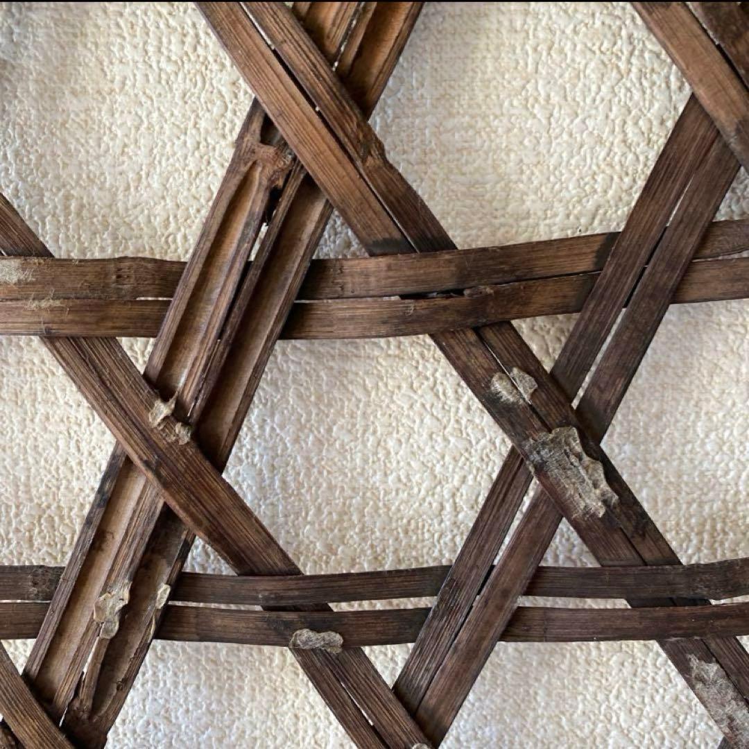 アンティークお蚕籠 古道具 竹カゴ 大笊 骨董 壁飾り 昔道具 植栽飾り