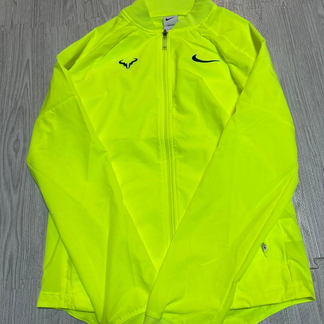 NIKE DRI-FIT ラファエルナダル蛍光イエロー ジャケット S