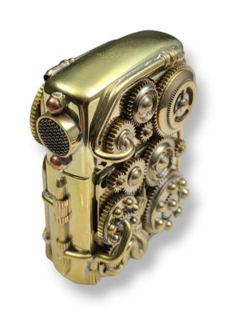 希少 ZIPPO ジッポ ギアモチーフ ハンドメイド 珍品 ジッポ 箱付き