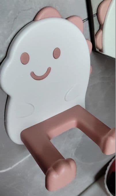 恐竜型ドライヤー収納 ホワイト・ピンク