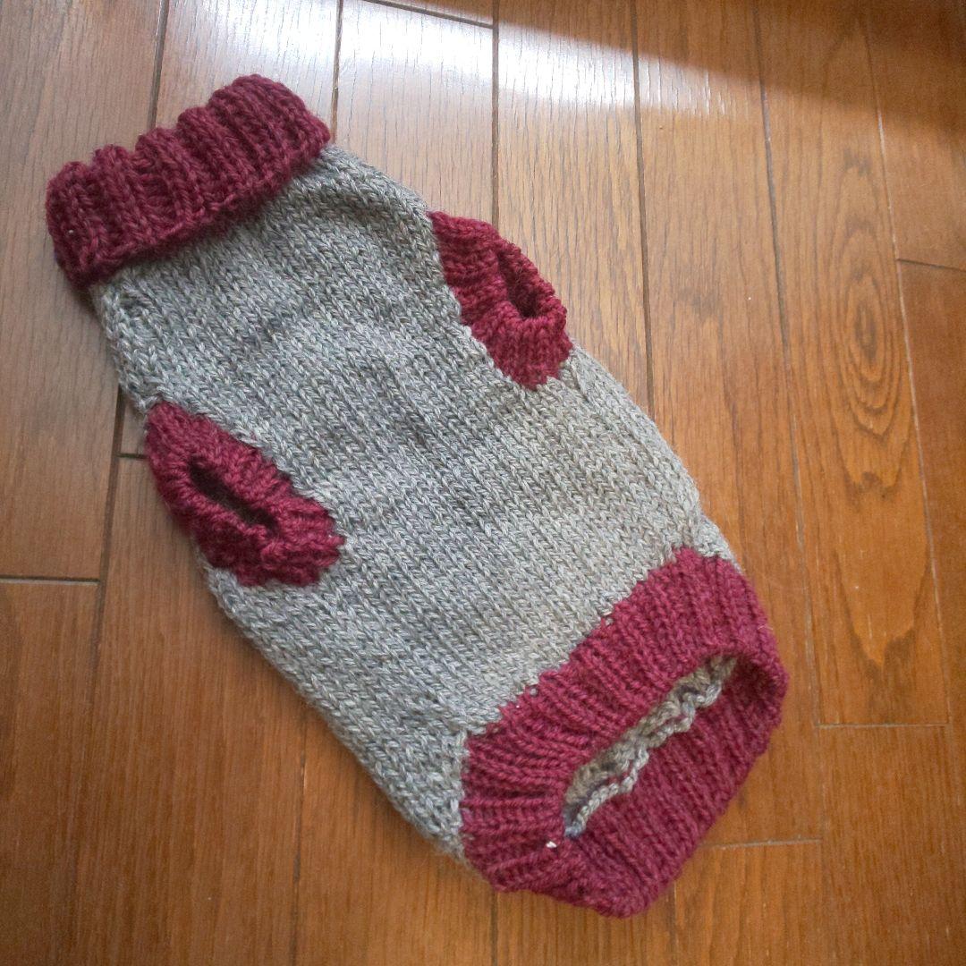 ●専用● 犬服 手編みアランセーター バイカラー ケーブル模様