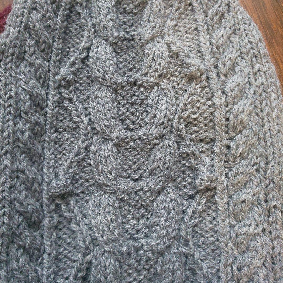 ●専用● 犬服 手編みアランセーター バイカラー ケーブル模様