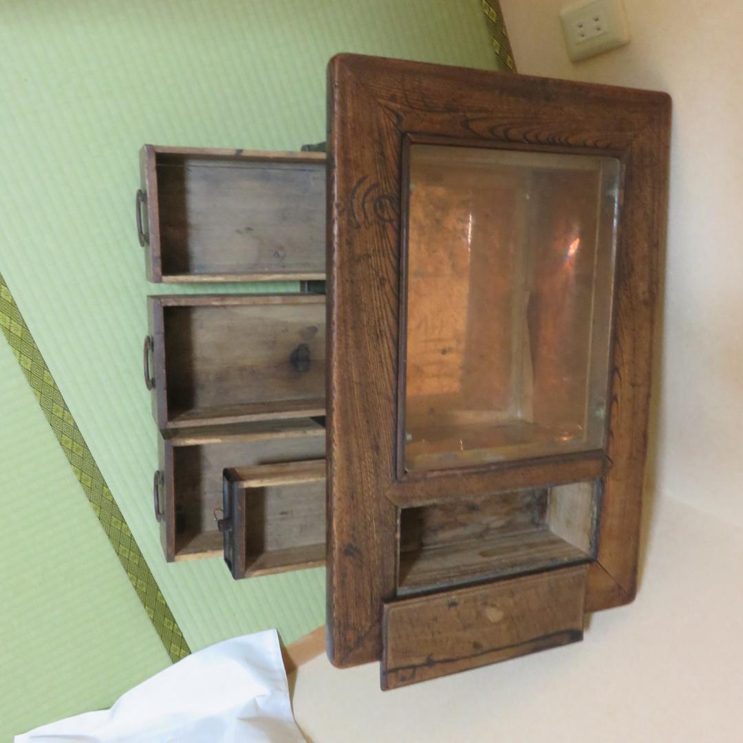 長火鉢 天板ガラス カスタム 蓋つき テーブル ディスプレイテーブル