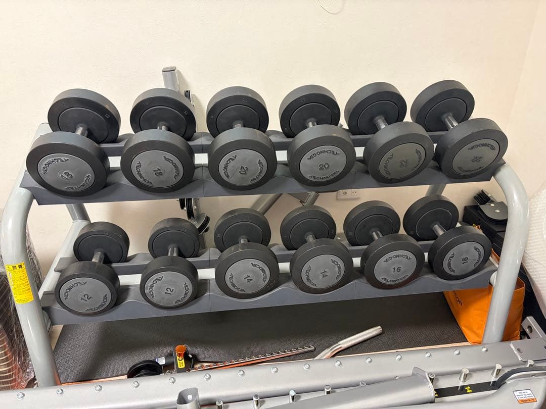TECHNOGYM テクノジム ダンベルセット 12kg〜22kg（計12本美品