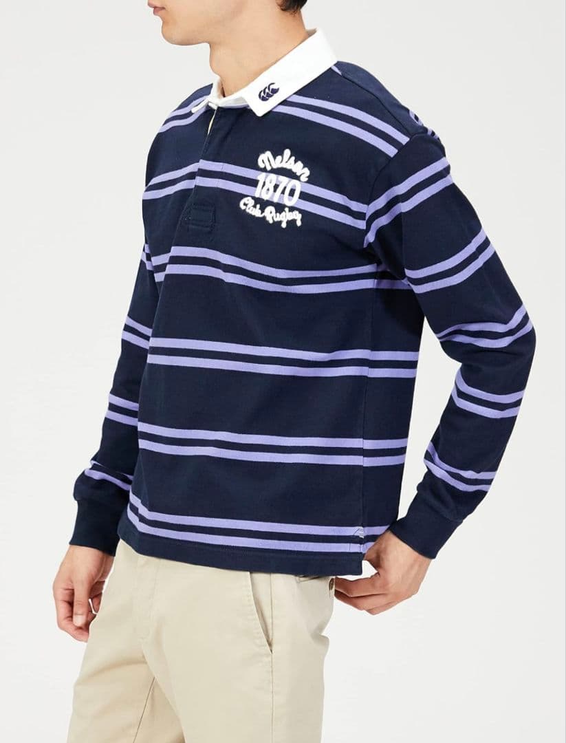 カンタベリー 長袖 ラガーシャツ XL 美品 ブルーパープル GOLDWIN製