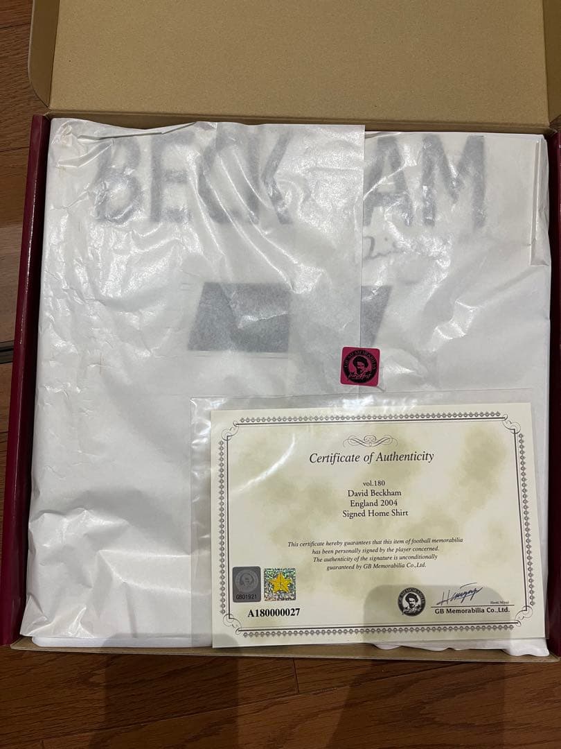 ベッカム　サイン　ユニフォーム　イングランド代表