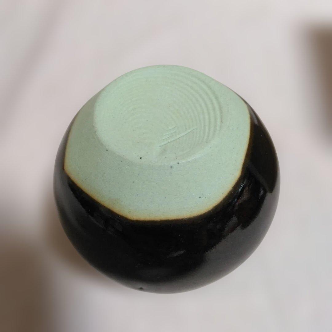 桶谷定一作　文琳茶入　 牡丹唐草仕覆付き