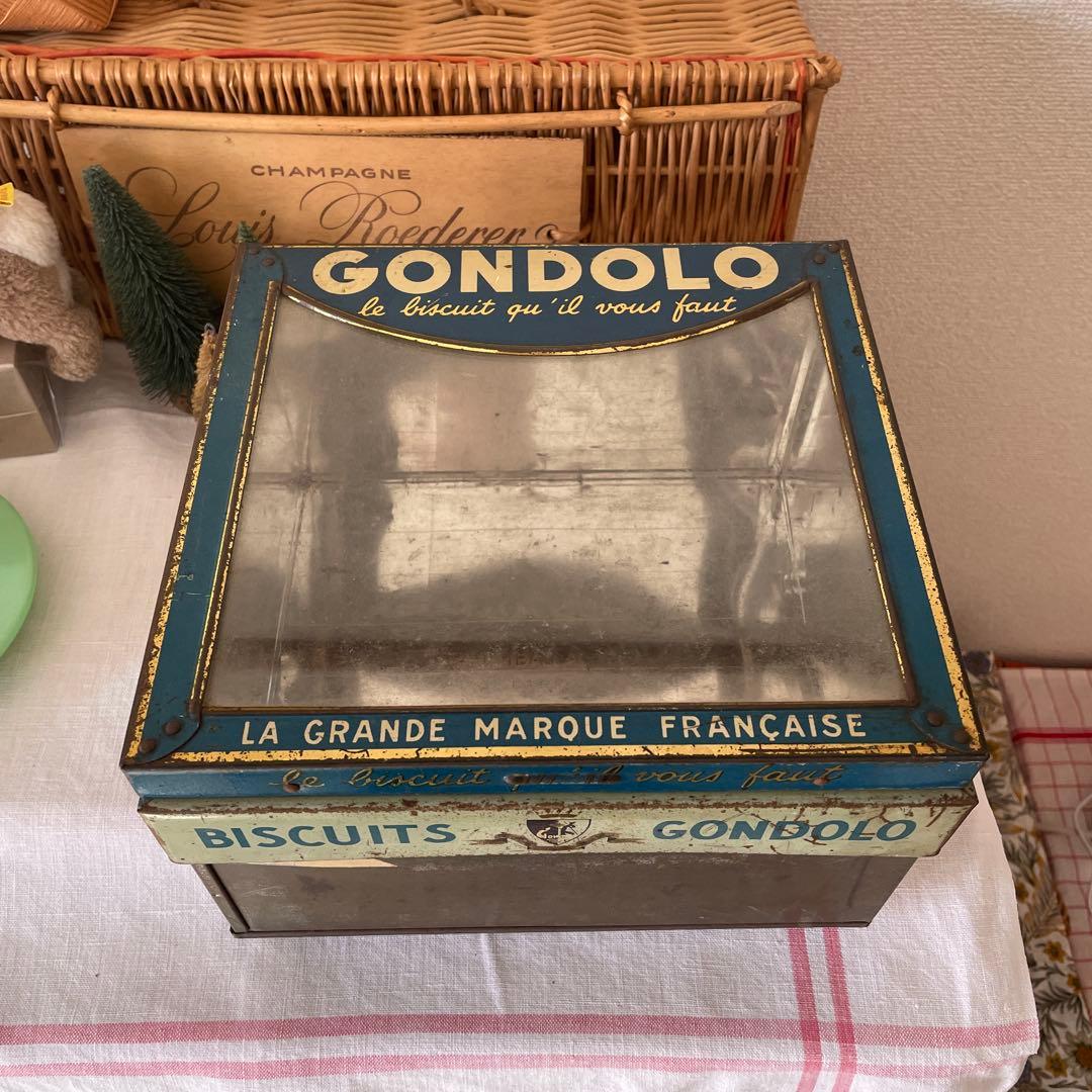 フランスヴィンテージ ゴンドーロ ディスプレイ ケース 蓋　ビスケット