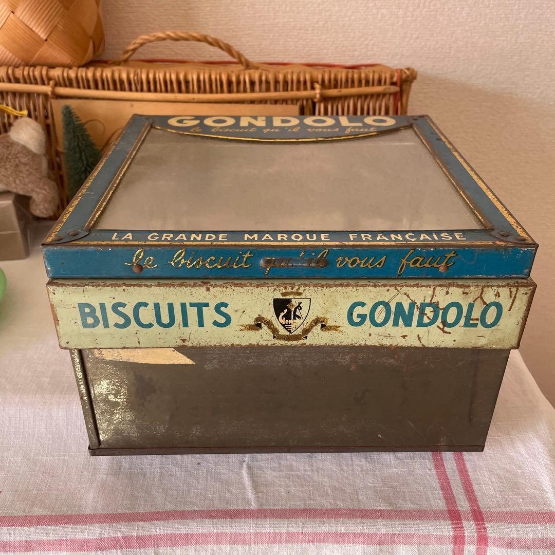 フランスヴィンテージ ゴンドーロ ディスプレイ ケース 蓋　ビスケット