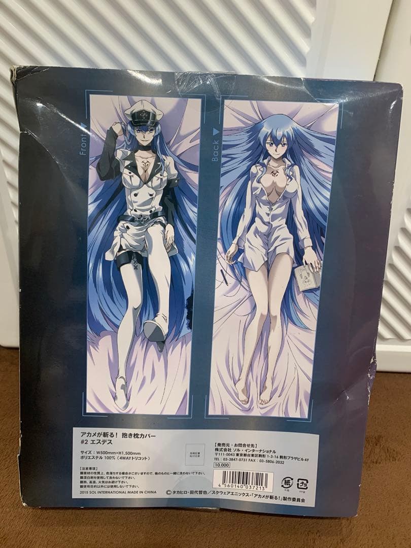 【未使用】 アカメが斬る！ エスデス 抱き枕 カバー 限定イラスト 蓋付き