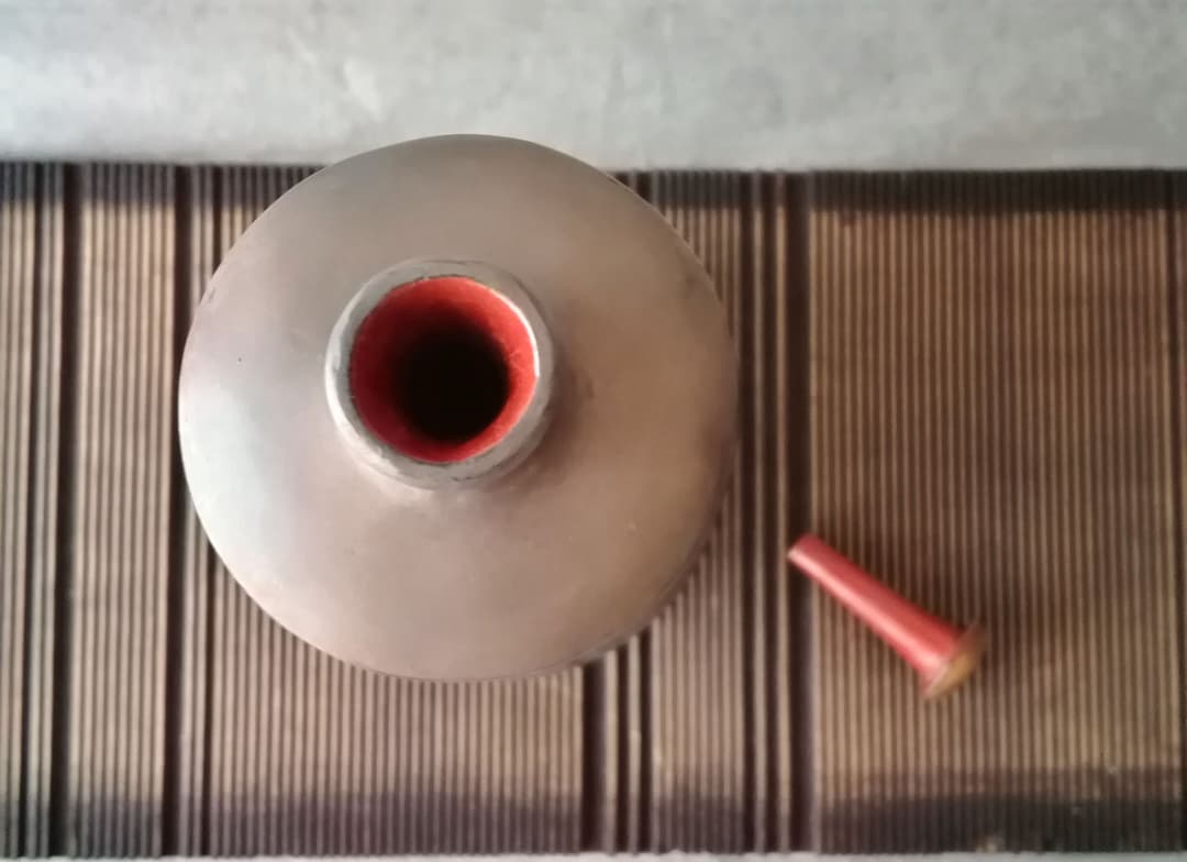 逸品　漆　木工　銀粉蒔　内朱塗り　江戸時代　水筒　徳利　花瓶和骨董　アンティーク