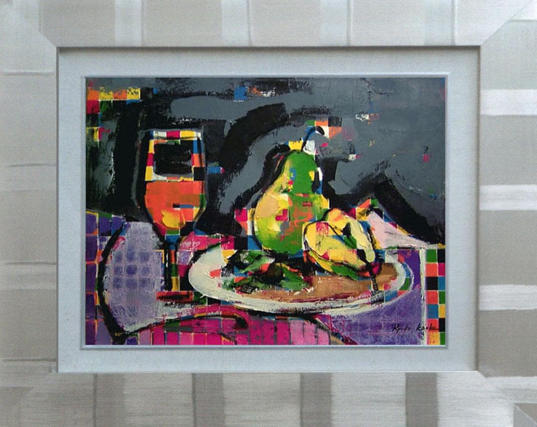 油絵 菅家令子 絵 絵画 インテリア uF6-062204 静物 ワイン