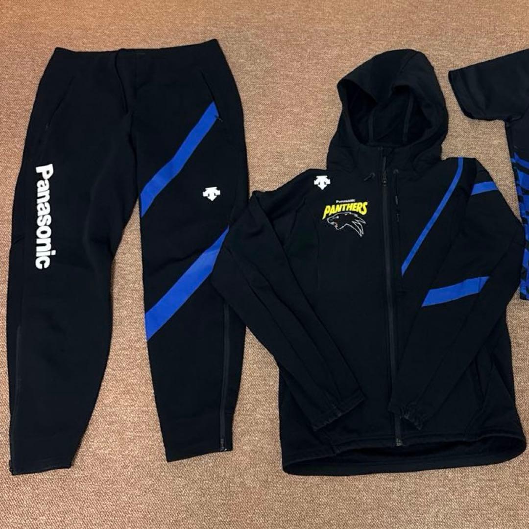 アディダス バレーボール ジャージ Sサイズ ブラック ブルー パナソニック