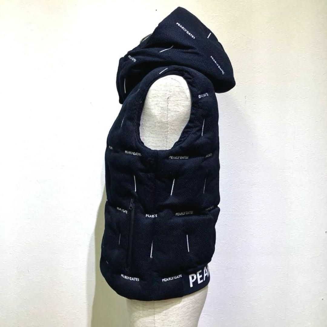 PEARLY GATES フード付きベスト サイズ0 ロゴ刺繍　ゴルフウェア