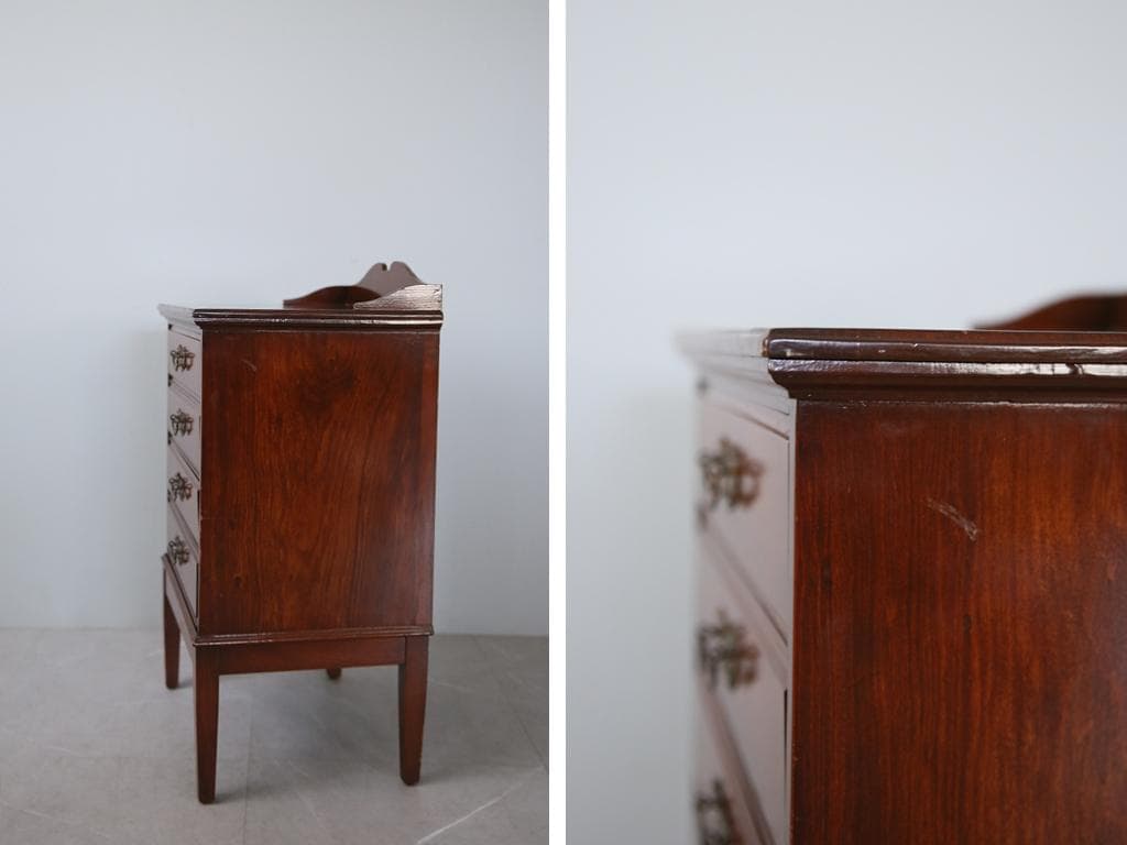 英国アンティーク木製ミュージックキャビネット/チェスト/レコード(91-263)