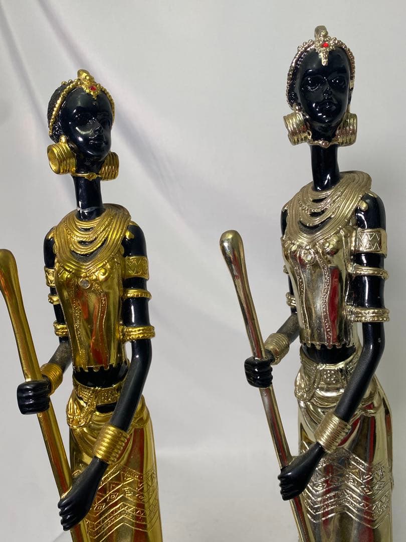 1626❣️アフリカ　民族　オブジェ　像　2体　セット