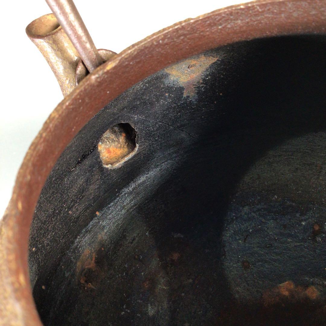 Ｎ６３２　鉄瓶　『釜師　木村一無造』『真形鉄瓶』　共箱　茶道具