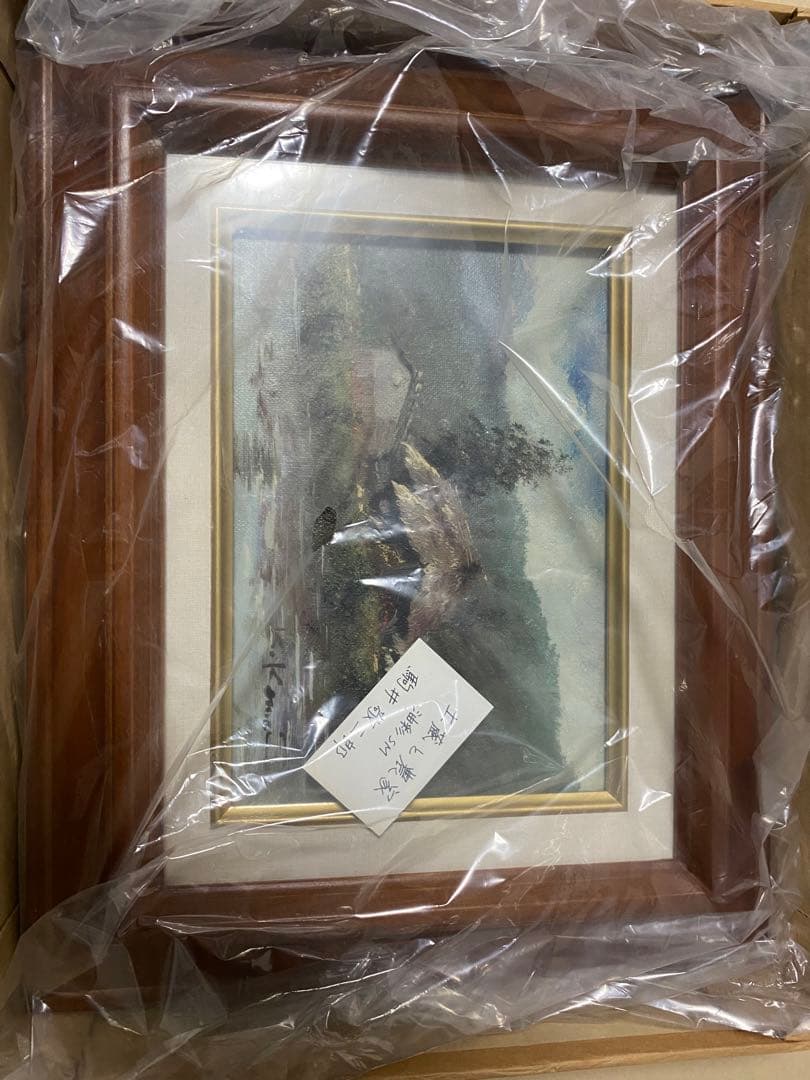 駒井敬三郎　土蔵と農家　油彩SM