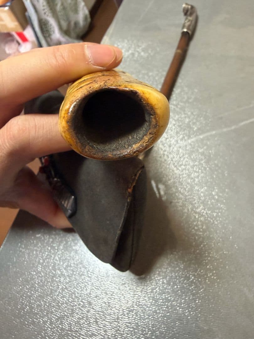 キセル　K18　彫金　煙管　緒締め玉 　煙草入れ　喫煙具　アンティーク