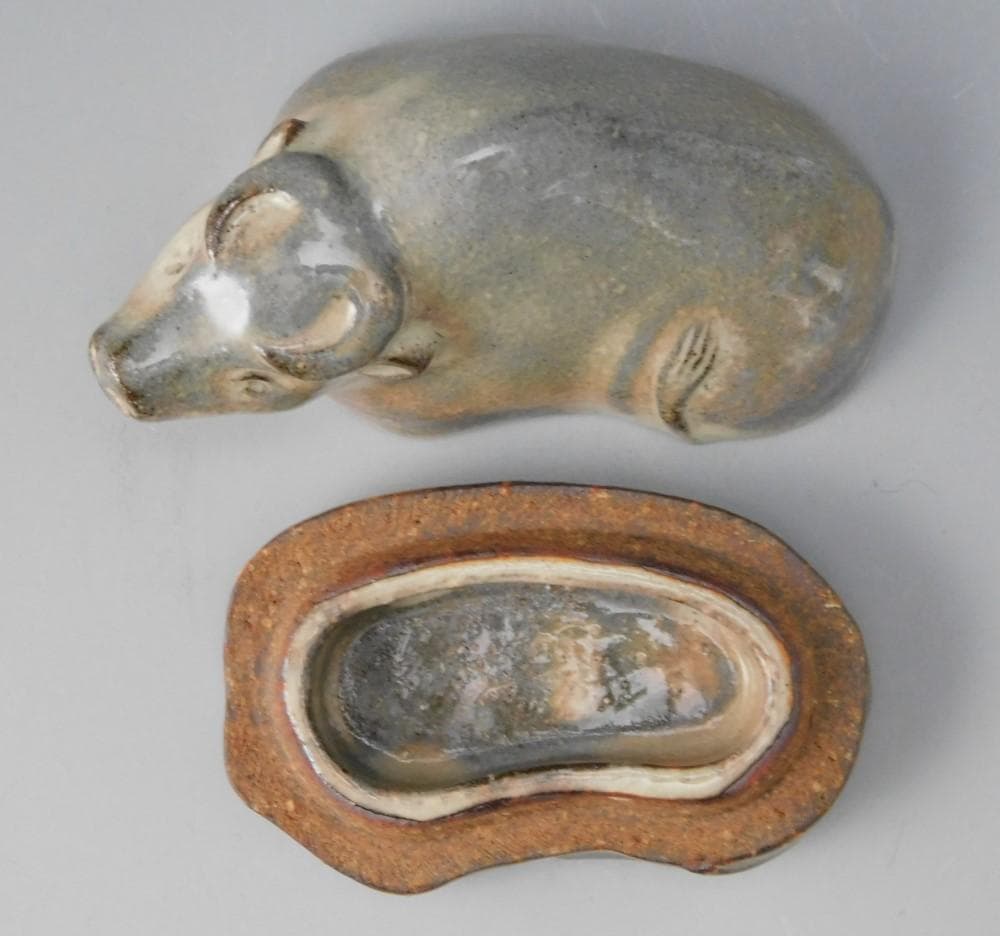 【鳳凰堂】十三代 田原陶兵衛『萩 丑香合』牛 萩焼 香合 干支 十二支 真作保証