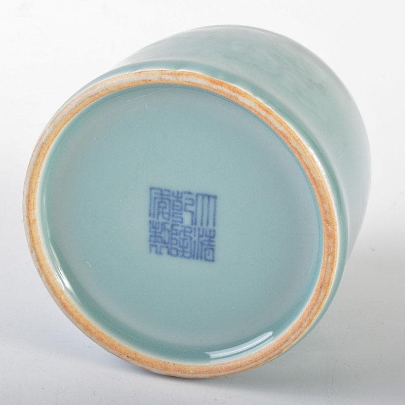 中国　大清乾隆年製　龍泉窯青磁　水孟　小壷　N　R6956E