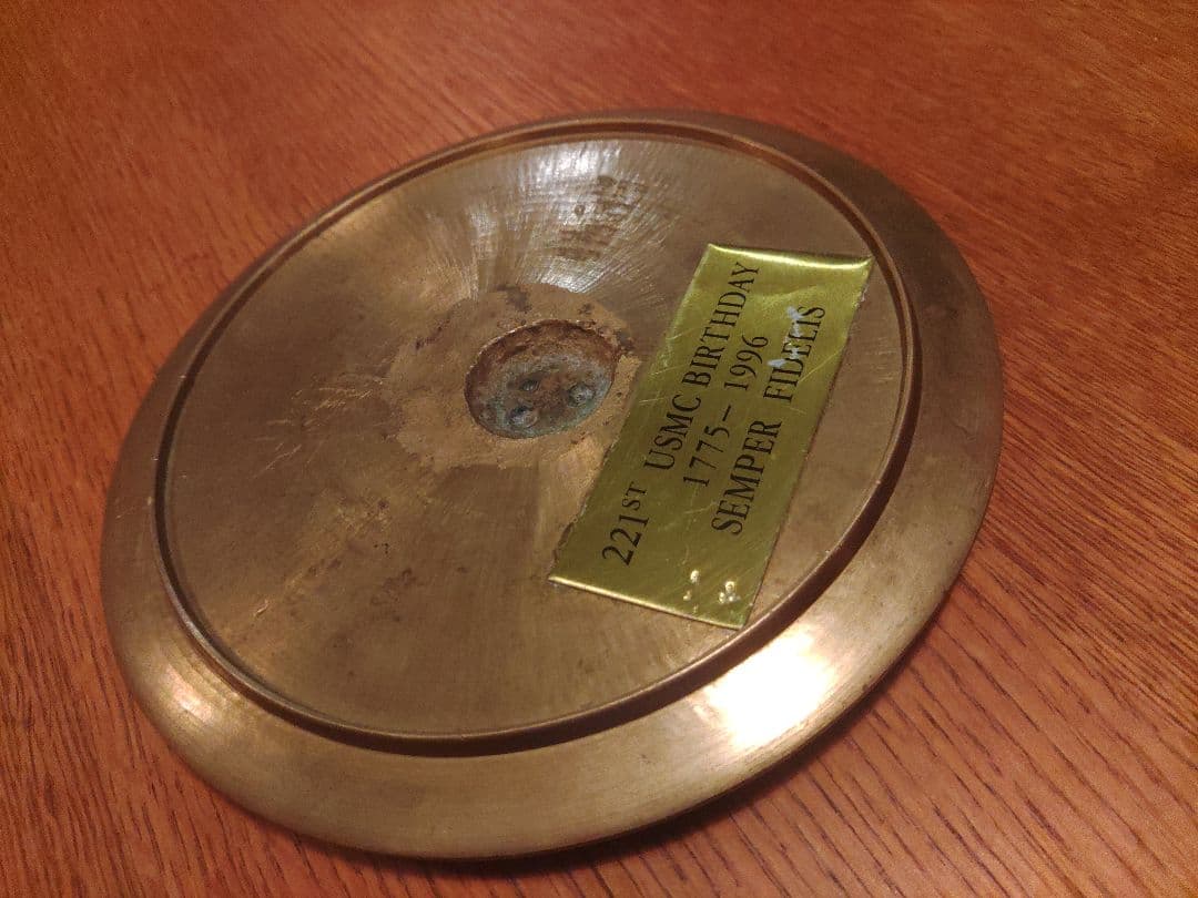 限定品　アメリカ海兵隊　記念プレート　USMC 真鍮　沖縄　日本　希少　レア