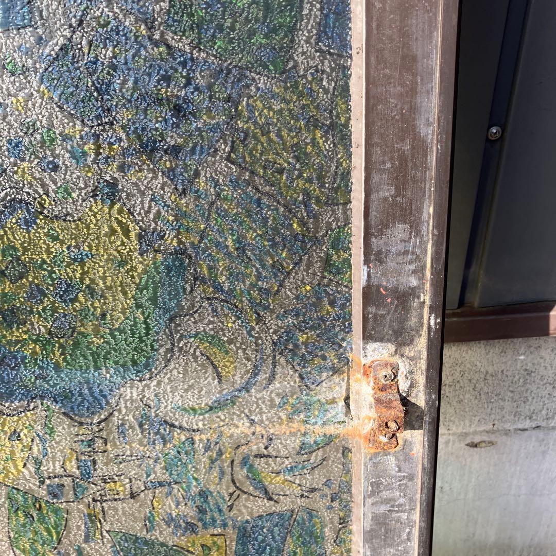 A-5 ②昭和レトロ ステンドグラス サッシ 窓枠付き ヴィンテージ 建具