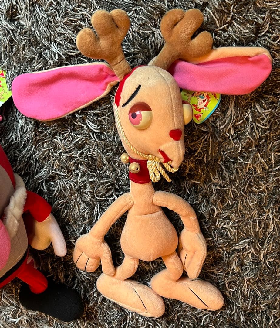 92年製レン&スティンピー ぬいぐるみセット① クリスマスバージョン