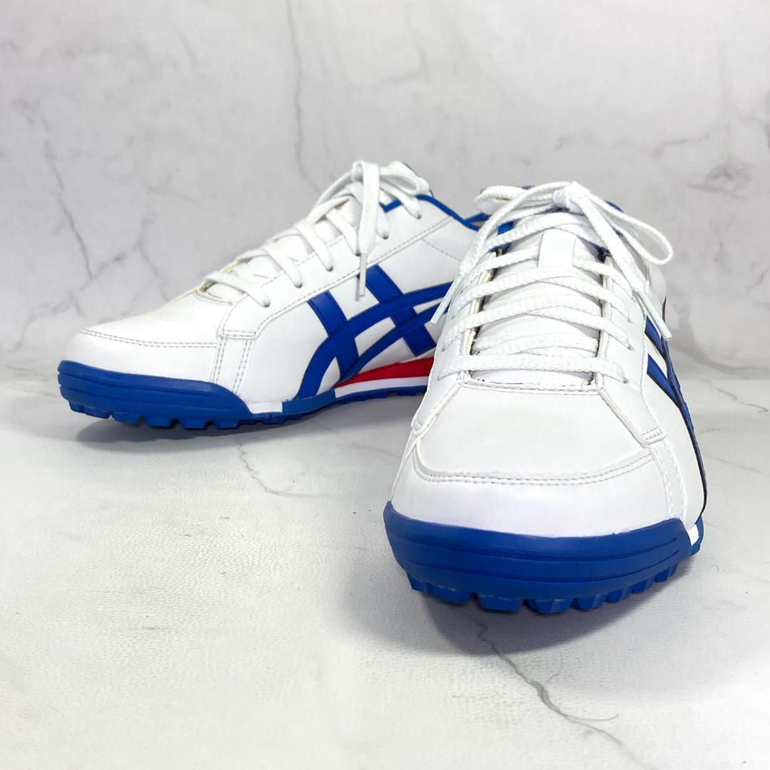 asics ゲルプレショットクラシック3 ゴルフシューズ 25㎝ 白/青/赤