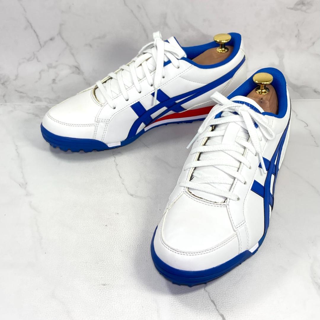 asics ゲルプレショットクラシック3 ゴルフシューズ 25㎝ 白/青/赤