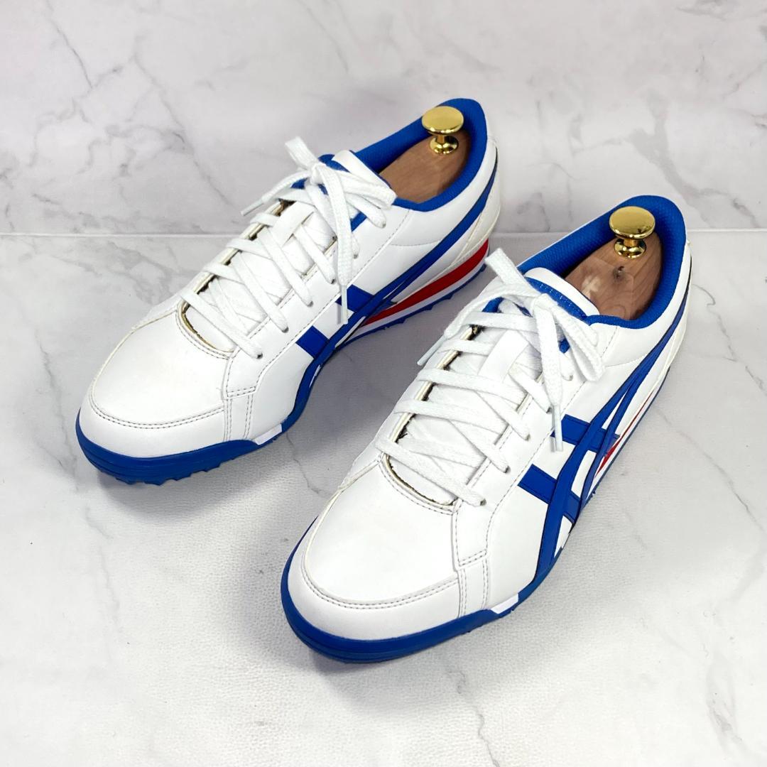 asics ゲルプレショットクラシック3 ゴルフシューズ 25㎝ 白/青/赤