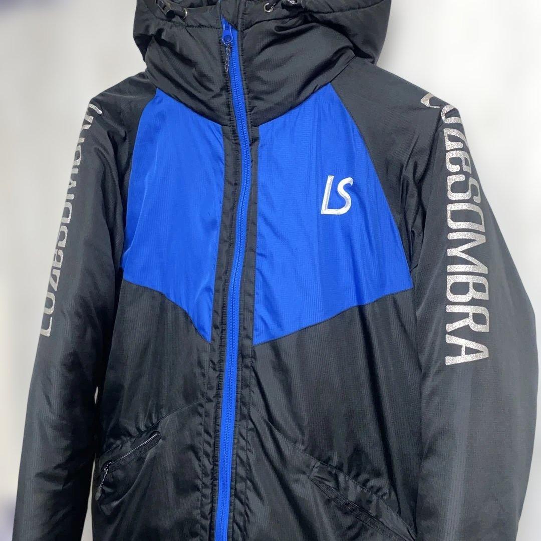 ルースイソンブラ　中綿　ジャケット　裏起毛　帽子付き　黒青　S