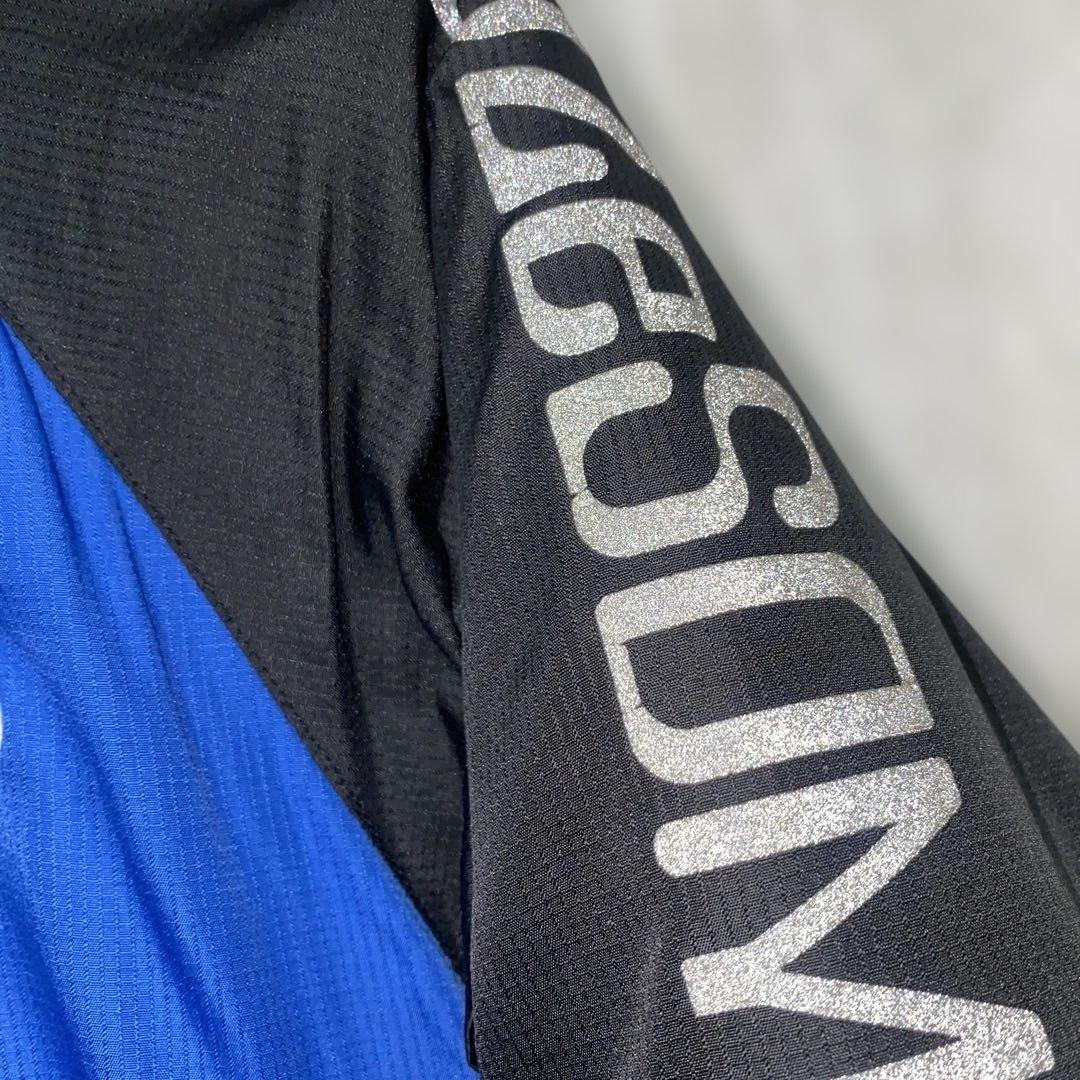 ルースイソンブラ　中綿　ジャケット　裏起毛　帽子付き　黒青　S