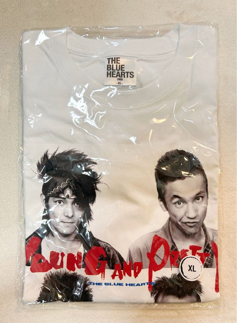 【THE BLUE HEARTS公式】 ジャケットTシャツ(白／XLサイズ)