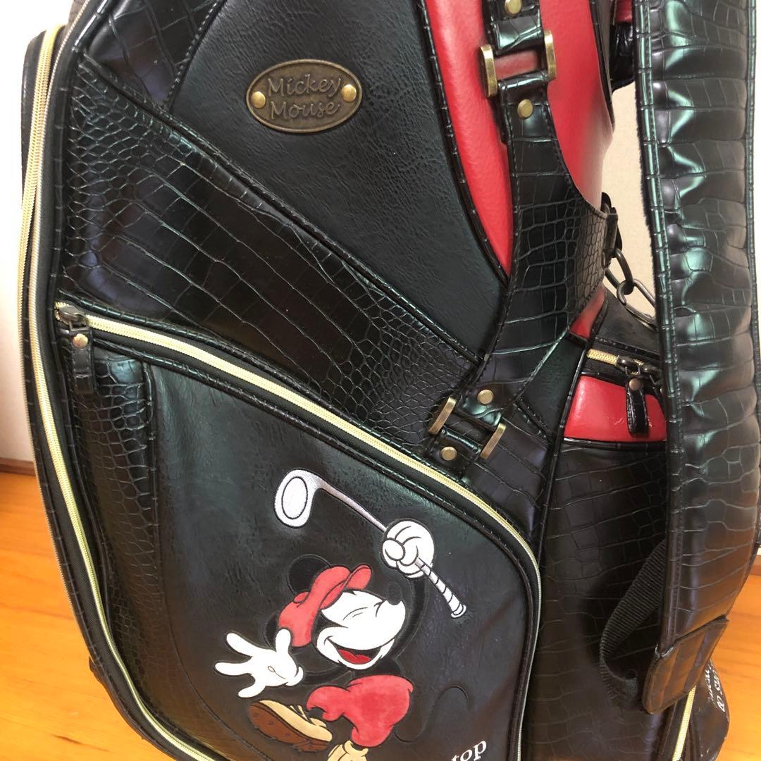 ミッキーマウス キャディバッグ ブラック フード付き
