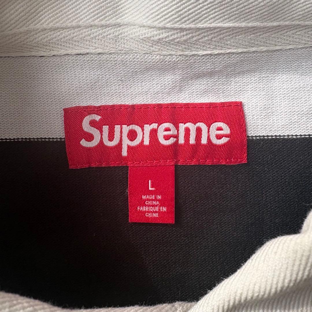 【極美品】Supreme Stripe Rugby Black Lサイズ