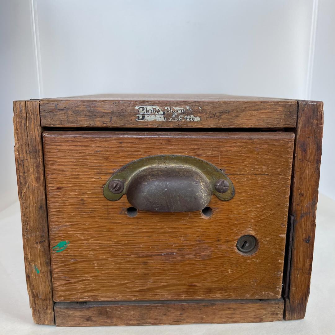 アンティーク ドロワー 木製 引き出し 真鍮 取手 ハンドル カード ケース