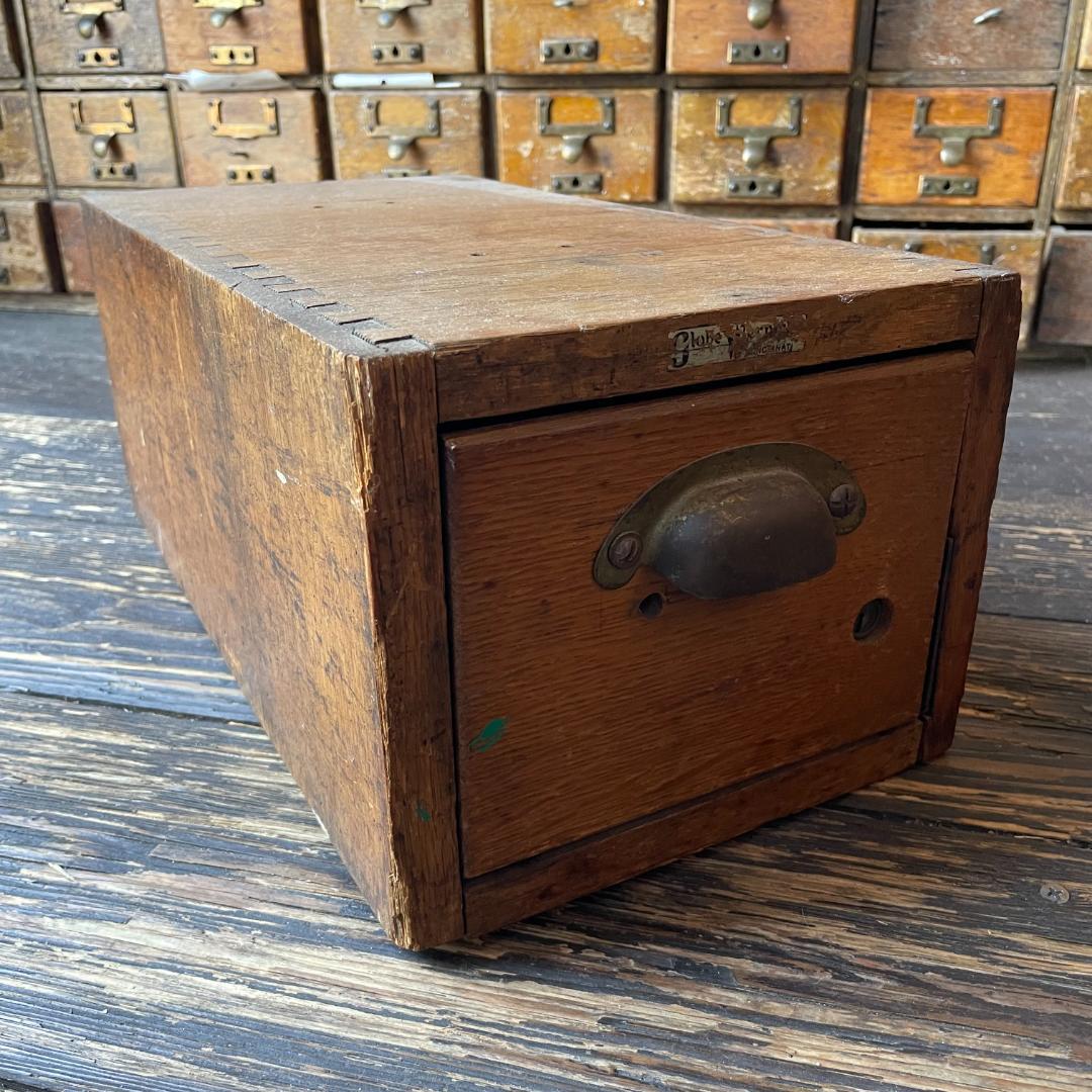 アンティーク ドロワー 木製 引き出し 真鍮 取手 ハンドル カード ケース