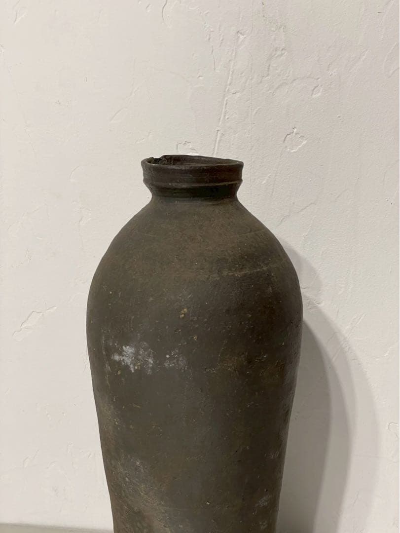 須恵器 古陶磁 壺 花瓶 インテリア 時代物 朝鮮【骨董・アンティーク】