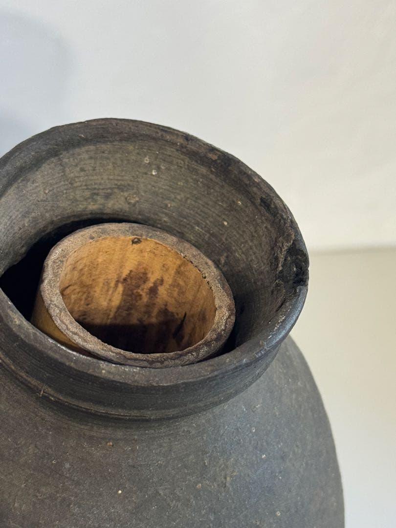 須恵器 古陶磁 壺 花瓶 インテリア 時代物 朝鮮【骨董・アンティーク】