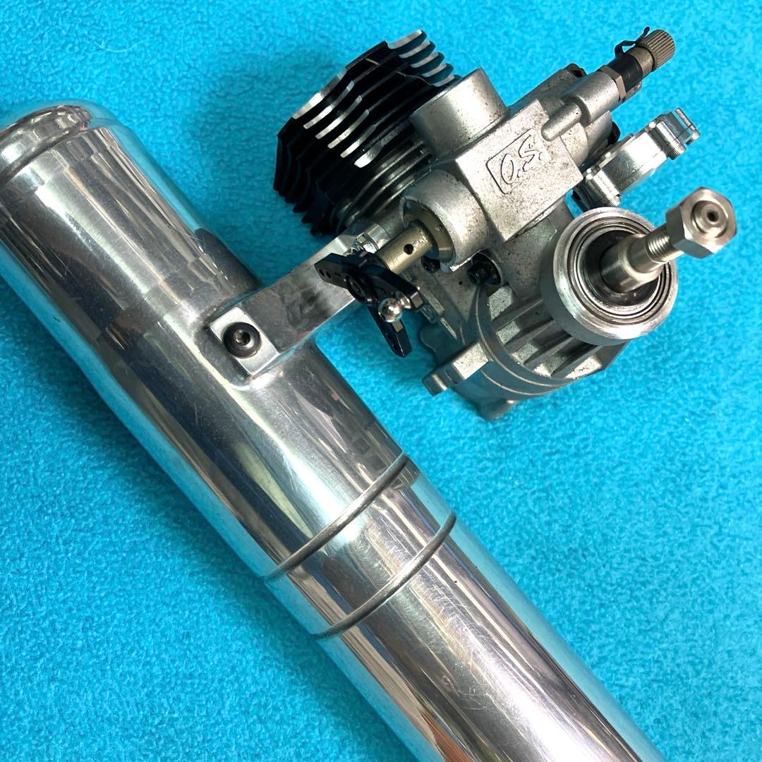 中古、破損有り　RCヘリ用 OS 55HZ-Rエンジン & サイレンサー