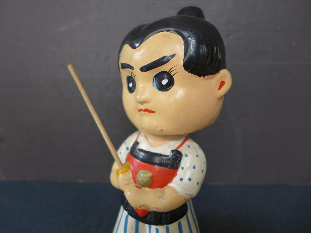 時代物【良品】昭和30年代　赤胴鈴之助　首振り人形陶器彩色 少年画報 昭和レトロ