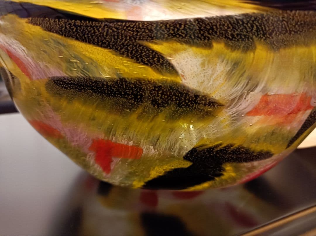資産に☆石橋忠三郎　アマルガムガラス　ガラス　鉢　器　ガラス工芸　作家物
