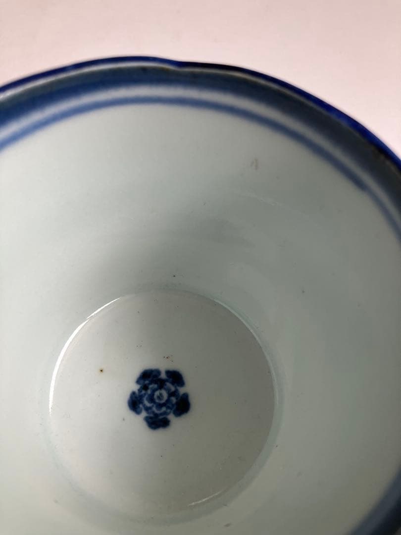 江戸中期頃　古伊万里　瓔珞紋　蕎麦猪口　渦巻紋　骨董　アンティーク　酒器