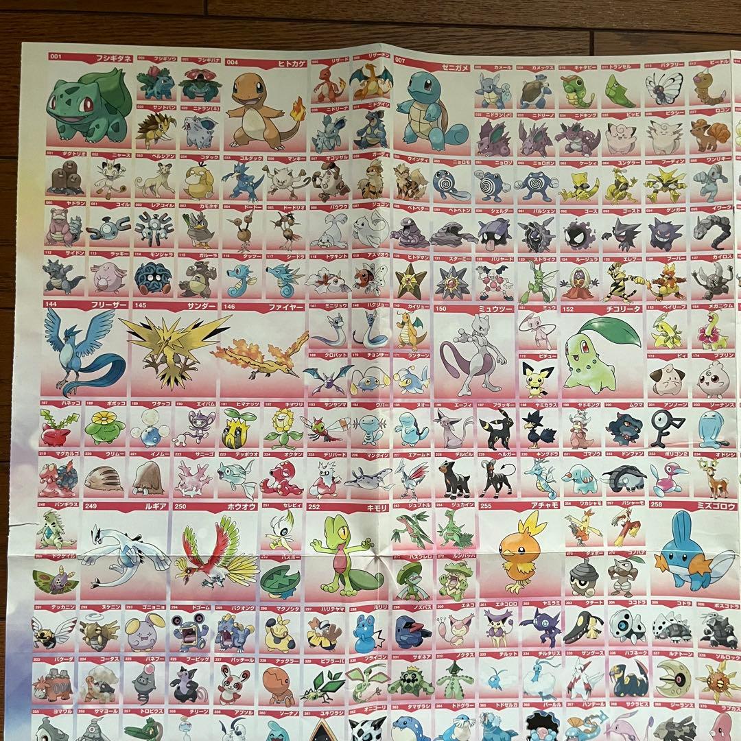 ポケモン　ポスター　付録　ルビー　サファイア　金銀　グリーン　レッド　ミュウツー