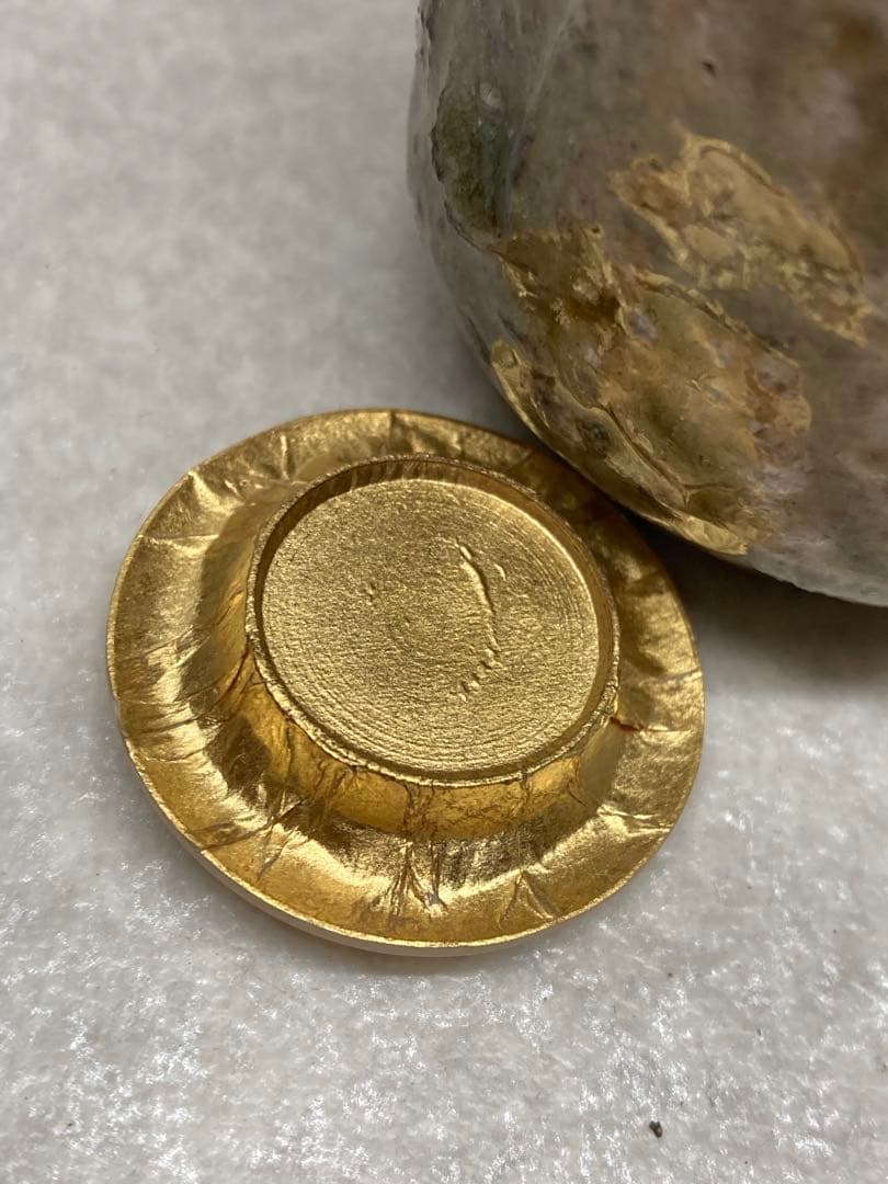 未使用品 信楽焼 四代高橋楽斎作 肩衝茶入 共箱 仕覆付 楽斎作