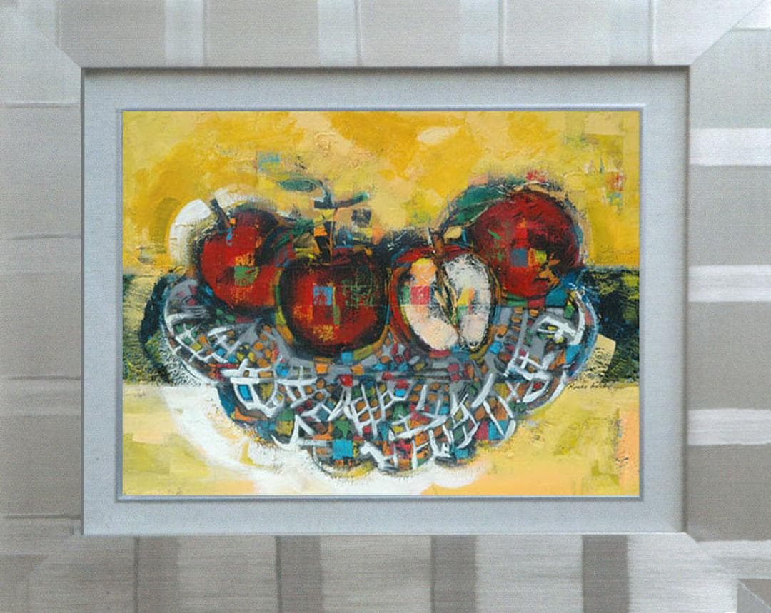 油絵 菅家令子 絵 絵画 インテリア uF6-060110 静物 果物