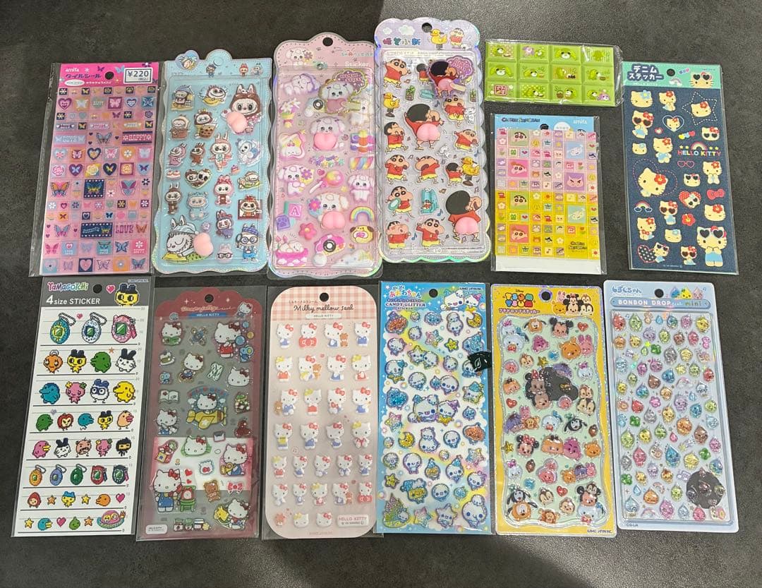 シール34枚セット　ボンボンドロップ　うるちゅる　タイルシール　デニムステッカー