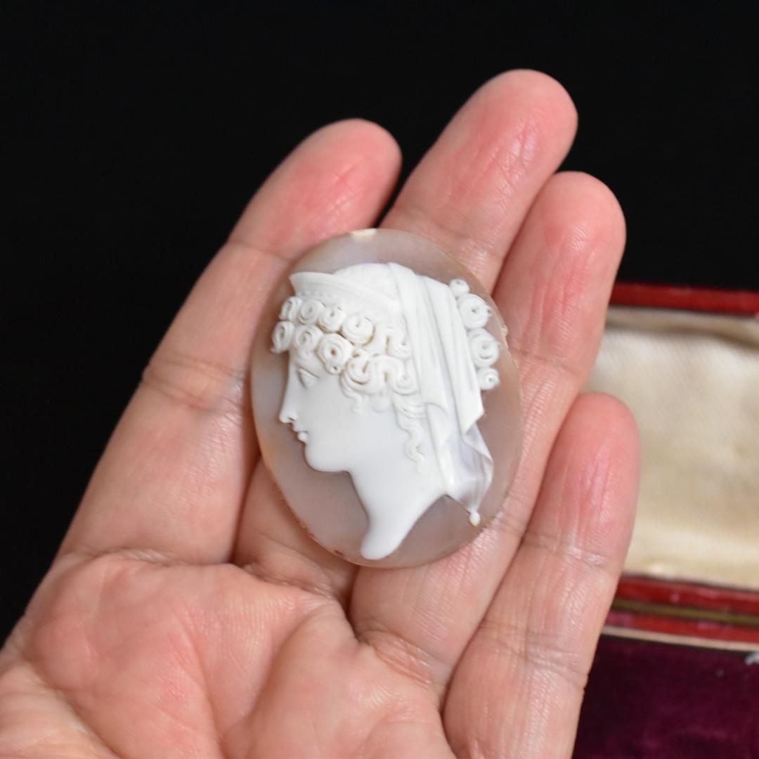 アンティーク 女神ヘラのシェルカメオルース/裸石 ヴィクトリア中期ごろ